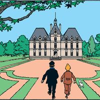 Le Château de Moulinsart dans "Le Trésor de Rackham Le Rouge" d'Hergé (1944).