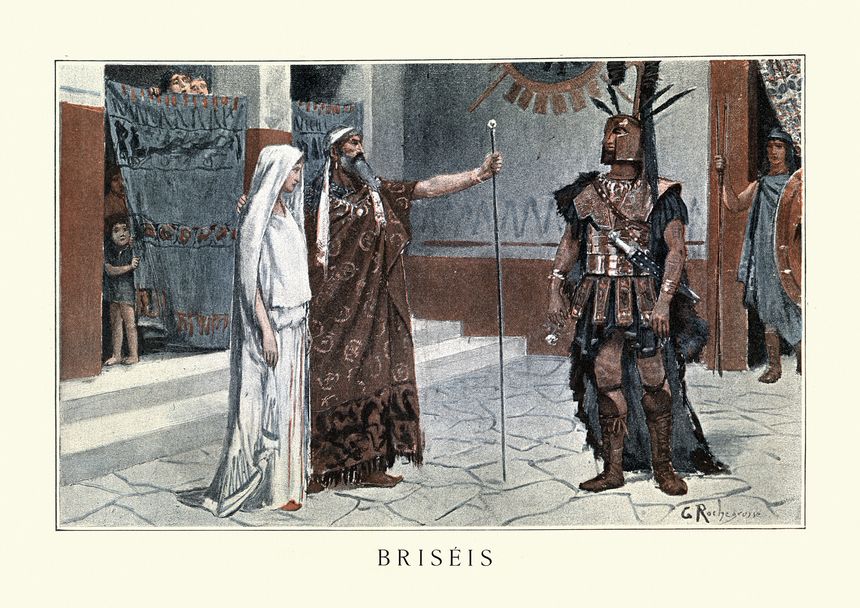 Briséis, Agamemnon et Achille