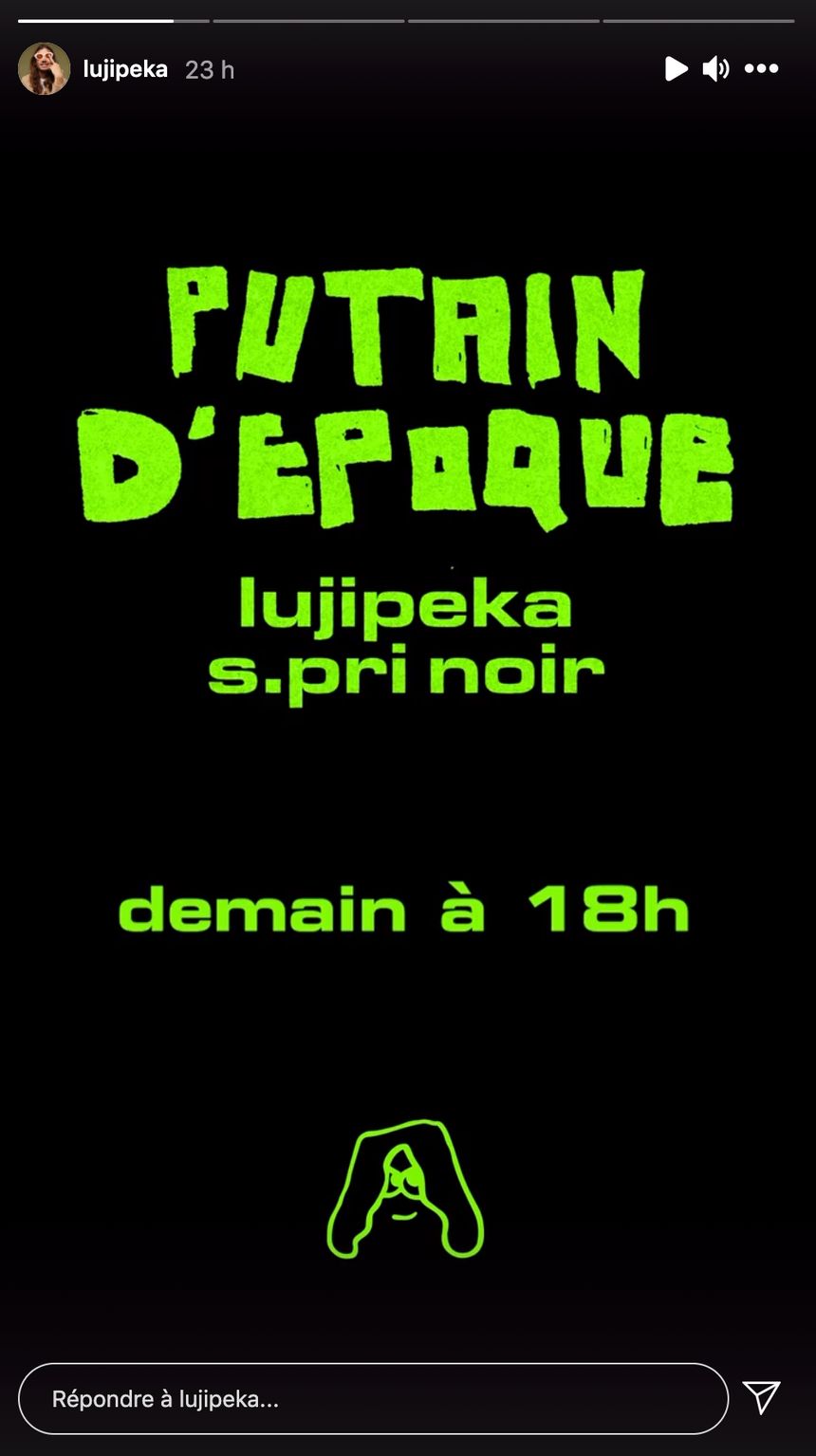 Capture d'écran de la story de Lujipeka (@lujipeka sur IG)