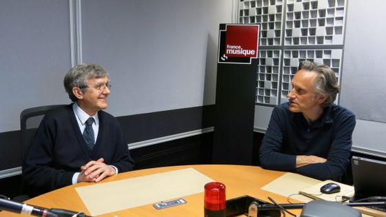 France Musique, studio 361... Bruno Chaumet, président de l'Association des Amis de l'Art de Marcel Dupré & Philippe Venturini, producteur de l'émission (g. à d.) ©Radio France - Annick Haumier / RF