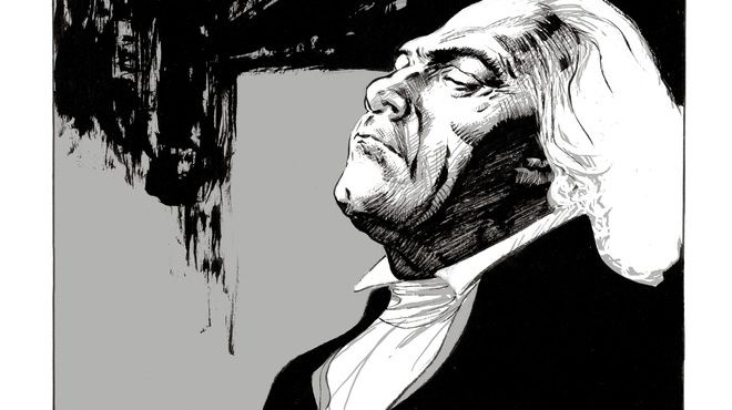 Une planche de "Beethoven : le prix de la liberté", avec la finesse du dessin de Régis Penet.