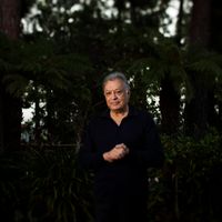 Le chef d'orchestre indien Zubin Mehta photographié dans sa maison de Los Angeles le 1er novembre 2012