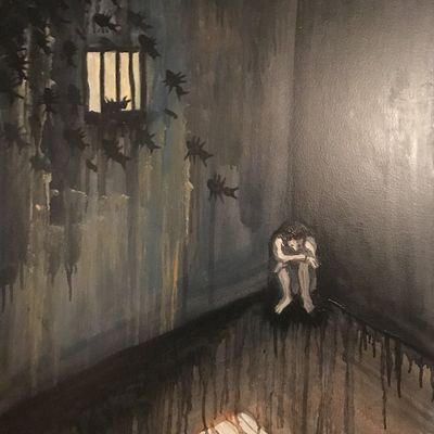 Peinture d'une personne emprisonnée présentant des troubles psychiatriques