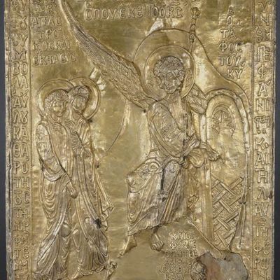 Plaque du reliquaire de la pierre du sépulcre du Christ