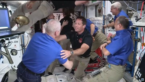 Thomas Pesquet lors de son arrivée dans la Station spatiale internationale - Capture d'écran Nasa