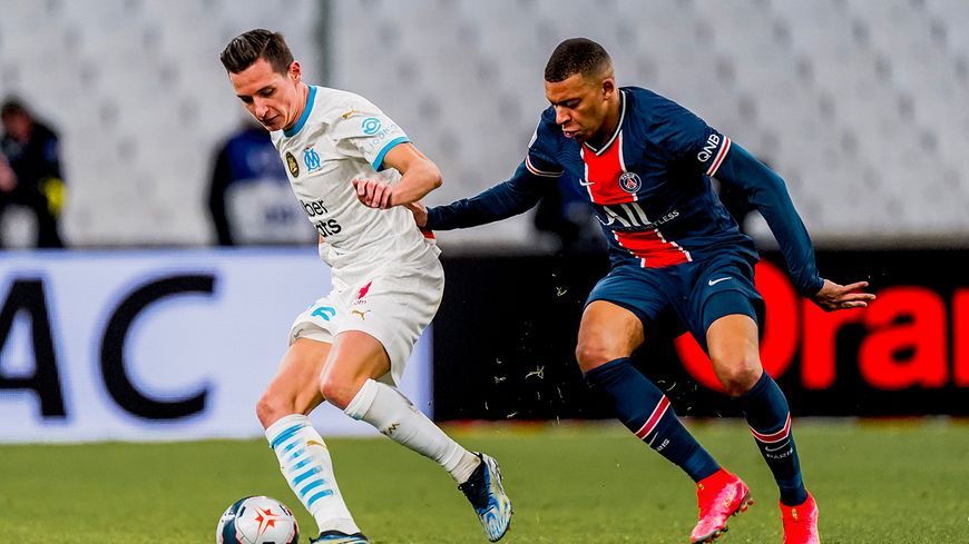 Florian Thauvin et Kylian Mbappe le 7 février 2021 - (photo : Jonathan Bartolozzi)