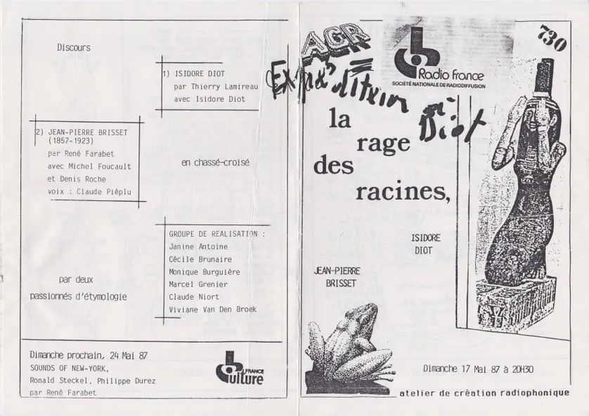 Le prospectus de l'émission d'origine "La rage des racines"