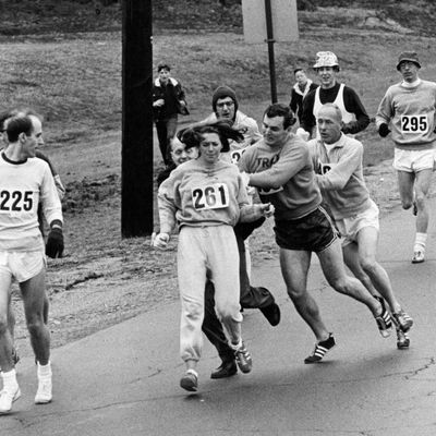 Kathrine Zwitzer, agressée le 19 avril 1967, lors du marathon de Boston.