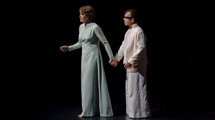 Monteverdi, L’Orfeo – direction musicale Jordi Savall, mise en scène Pauline Bayle : Marianne Beate Kielland (Speranza), Marc Mauillon (Orfeo)