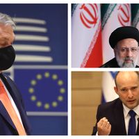 Le Premier ministre hongrois Viktor Orban au conseil européen le 24 juin à Bruxelles / Le nouveau président élu iranien Ebrahim Raïssi le 21 juin à Téhéran / Le nouveau premier ministre israélien Naftali Bennett, le 13 juin 2021 à Jérusalem
