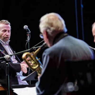 2012, Johnny Mandel conducting at Centrum's Jazz Port Townsend with Bill Ramsay & Travis Ranney, saxs