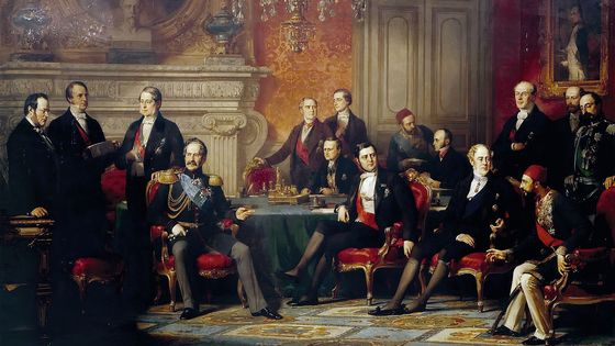Édouard Louis Dubufe (1819 1883), Le Congr ès de Paris , 25 février 1856 (1857). Musée de l'histoire de France - Wikicommons
