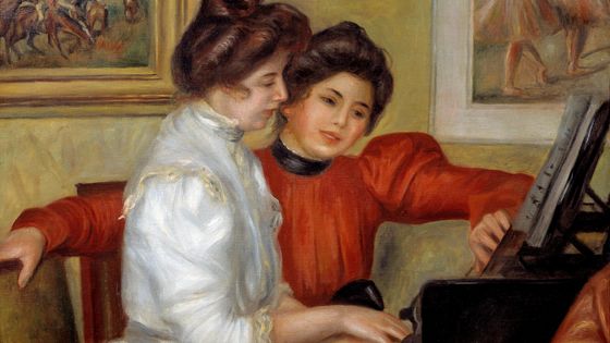 Yvonne et Christine Lerolle au piano, 1898. Musée de l'Orangerie, Paris ©Getty - Auguste Renoir