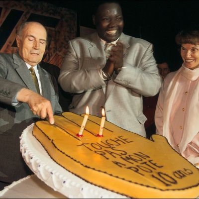 Francois Mitterrand pour les 10 ans de "Sos Racisme" le 13 décembre 1994