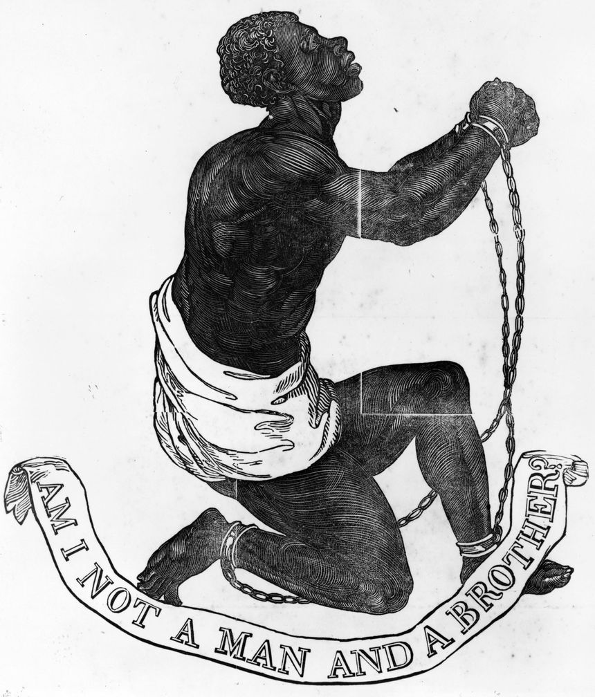 Peu avant 1790, une société abolitionniste qui militait contre l'esclavage aux Etats-Unis commandait à Josiah Wedgwood un médaillon de porcelaine biscuit reproduisant un dessin anti-esclavagiste célèbre, de William Hackwood.