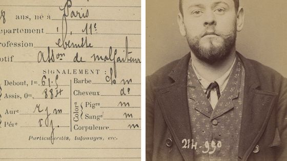 Photos d’un album de photographies médico-légales réalisées par ou sous la direction de Bertillon. 1903. Metropolitan Museum of Art, New York (Wikipédia)