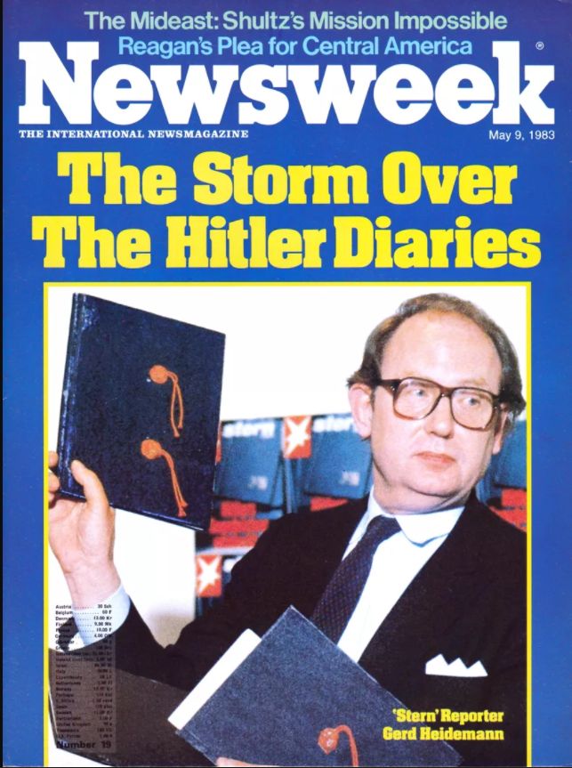 "Tempête sur les carnets d'Hitler", couverture de Newsweek (09 mai 1983)