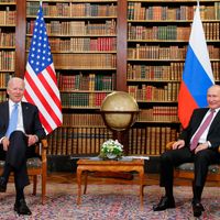 Joe Biden et Vladimir Poutine à Genève le 16 juin 2021