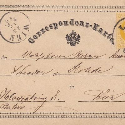 La correspondenz karte de 1869 créée par Emmanuel Hermann.
