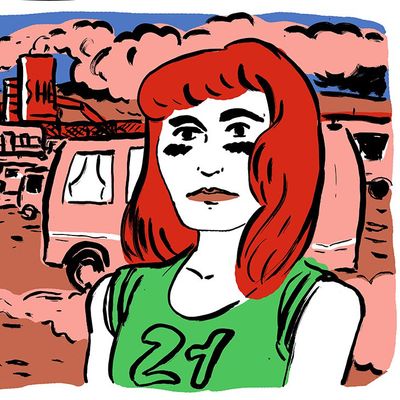 Pruna, 19 ans, vit sur l'aire d'accueil des gens du voyage d'Hellemmes-Ronchin, en périphérie de Lille, depuis ses 8 ans.