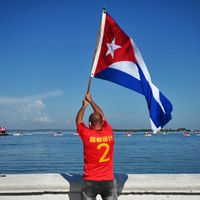 Régate cubaine pour protester contre les sanctions américaines, dans la province cubaine de Cienfuegos, le 30 mai 2021