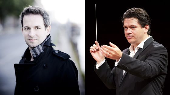 Bertrand Chamayou, pianiste et Cristian Măcelaru, chef d’orchestre, Directeur musical de l’Orchestre National de France - Photos by Marco Borggreve/Warner Classics et Christophe Abramowitz/Radio France