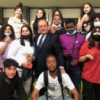 François Hollande avec les lycéens des quartiers Nord de Marseille