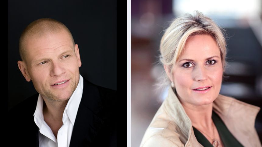 Wagner, Les Maîtres Chanteurs de Nuremberg au Festival de Bayreuth 2021 – direction Philippe Jordan, mise en scène Barrie Kosky : Bo Skovhus (Sixtus Beckmesser) et Camilla Nylund (Eva)