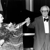 Le compositeur Olivier Messiaen et sa compagne la pianiste Yvonne Loriod