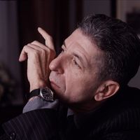 Leonard Cohen (1934 - 2016) à Londres en décembre 1987 (credit : Michael Putland)
