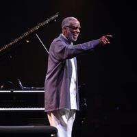 Le pianiste et compositeur de jazz Américain Ahmad Jamal lors du concert du Festival Jazz In Marciac le 4 août 2016.