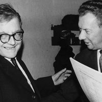 Chostakovitch et Britten en 1966.