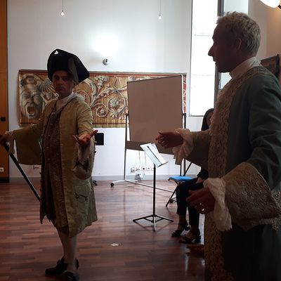Arnaud Marzorati et David Ghilardi pendant l'atelier du chant