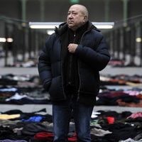 Christian Boltanski dans son installation "Personnes", en 2010 au Grand Palais