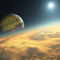 Exoplanète Kepler-1625 b, orbitant autour de l’étoile Kepler-1625 dans la constellation du Cygne, située à environ quatre mille années-lumière du système solaire