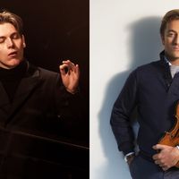Le chef d'orchestre Klaus Mäkelä et le violoniste Renaud Capuçon