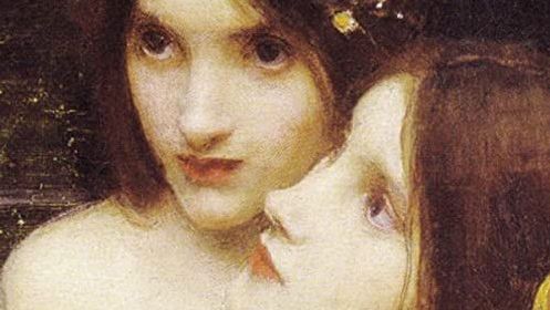Détail du tableau "Hylas et les nymphes" (1896) de John William Waterhouse utilisé comme pochette de l'album Symbol de Susumu Yokota - Wikimedia