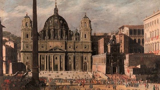 Viviano Codazzi (1604-1670) : La Basilique Saint Pierre de Rome, 1630 - Musée du Prado, Madrid, Espagne