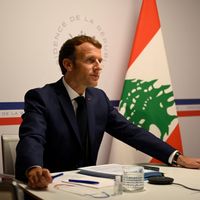 Emmanuel Macron assiste à la conférence des donateurs libanais, Fort de Bregancon, 4 août 2021