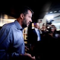 Matteo Salvini, 12 août 2019. La crise politique qu'il déclenche l'écarte durablement du pouvoir. Mais la Lega reste le premier parti d'Italie.