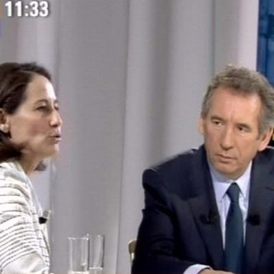 Ségolène Royal et François Bayrou sur le plateau de BFM-TV le 28 avril 2007.