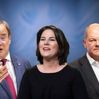 L'Allemagne cherche son après-Merkel. Annalena Baerbock, Armin Laschet et Olaf Scholz potentiels successeurs.