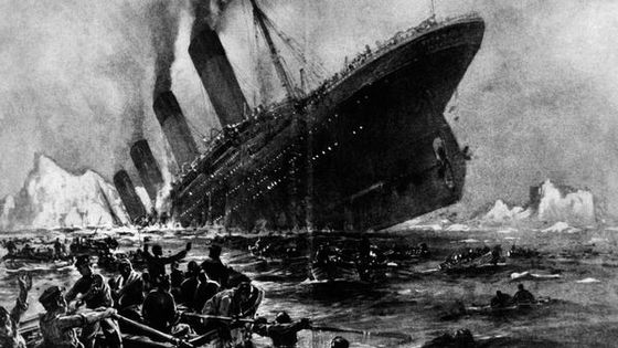 Illustration du naufrage du Titanic par Willy Stoewer , © Bettmann/Getty