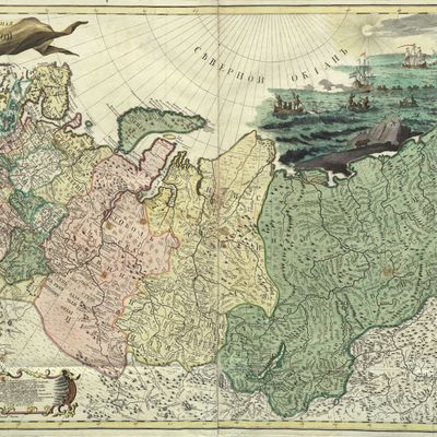 Première carte générale de l'Empire russe, 1745.