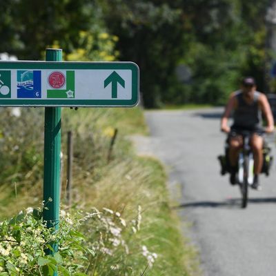 Des cyclistes sur l'itinéraire de la Loire à vélo (illustration).