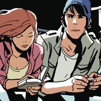 Détail de la couverture d'Océan Noir, une aventure de "Corto Maltese" signée Bastien Vivès et Martin Quenehen
