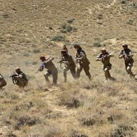 Les forces du mouvement de résistance afghan participent à un entraînement militaire dans la province du Panchir.