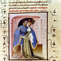 Enluminure extraite de l'Épître d'Othéa à Hector de Troie de Christine de Pisan (1364-1430).