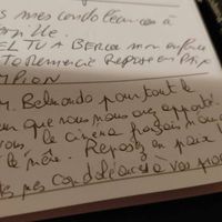 Extrait du livre d'Or de Jean-Paul Belmondo, durant l'hommage national aux Invalides