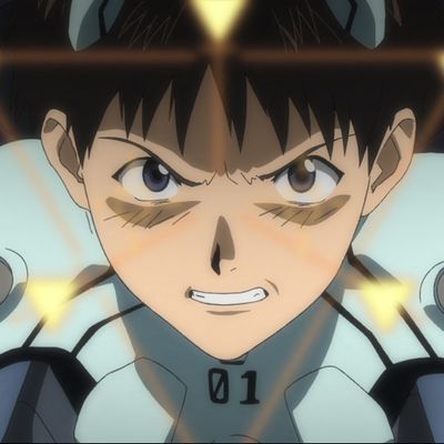 Shinji Ikari, 14 ans, pilote d'une gigantesque "Eva" (ou "Evangelion") et personnage principal de l'anime.